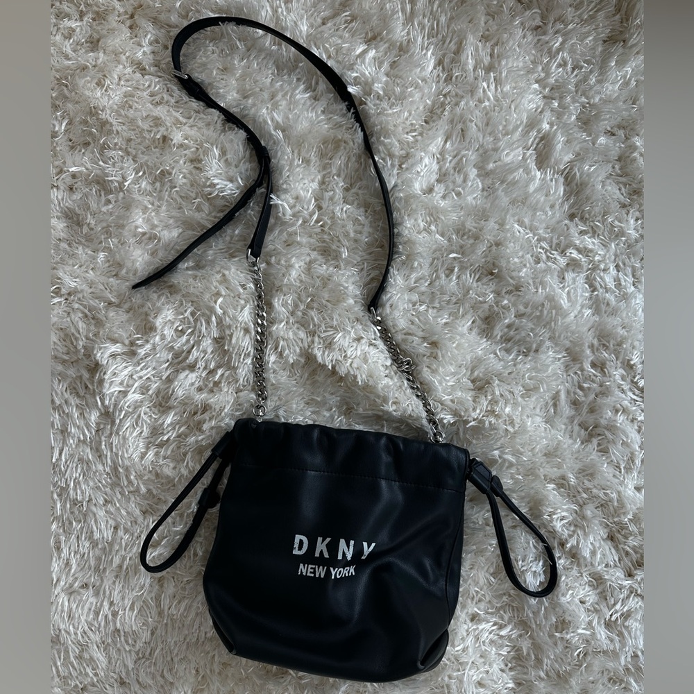 DKNY Black Crossbody Bucket Bag